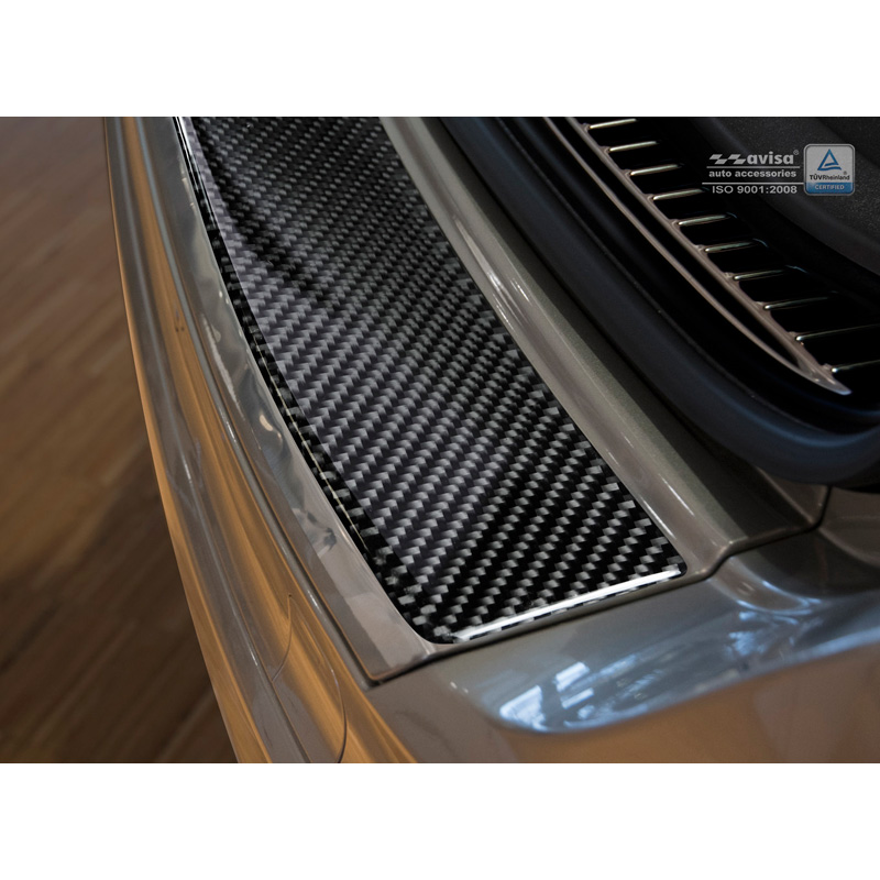 Protection de seuil arrière carboné sur mesure pour Volvo XC60 2013-2016 Carboné noir