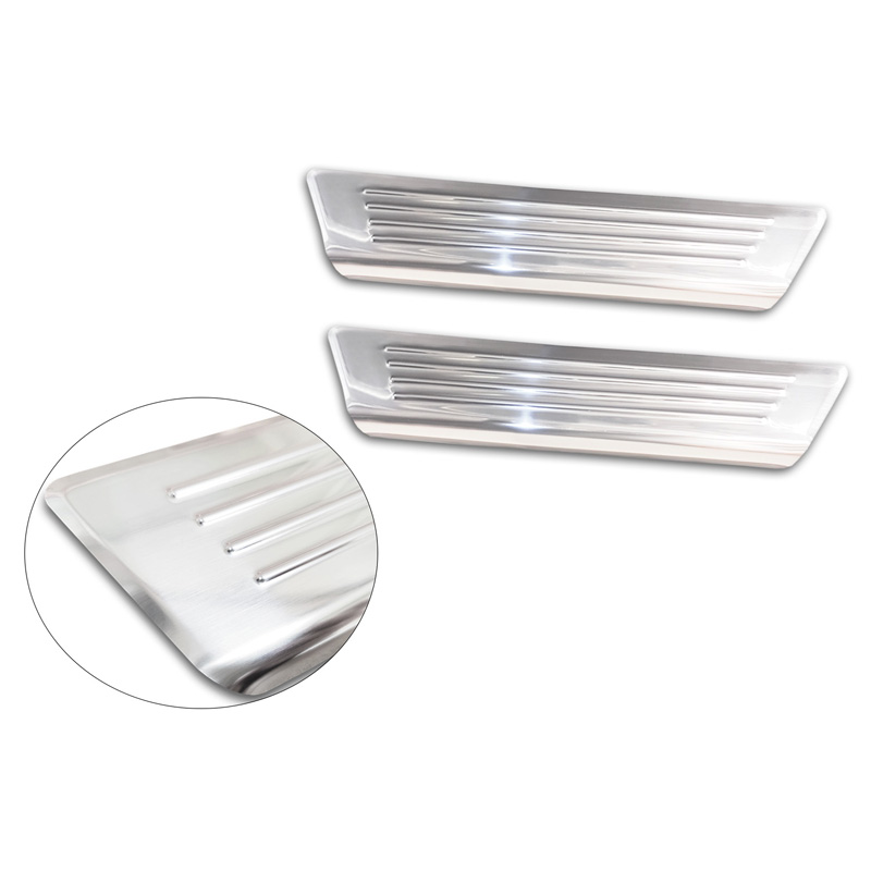 Seuils de portes inoxydable sur mesure pour Hyundai Tucson (NX4E) 2020-2024 & Facelift 2024- 'Lines' - 2-pièces (portes arrières)