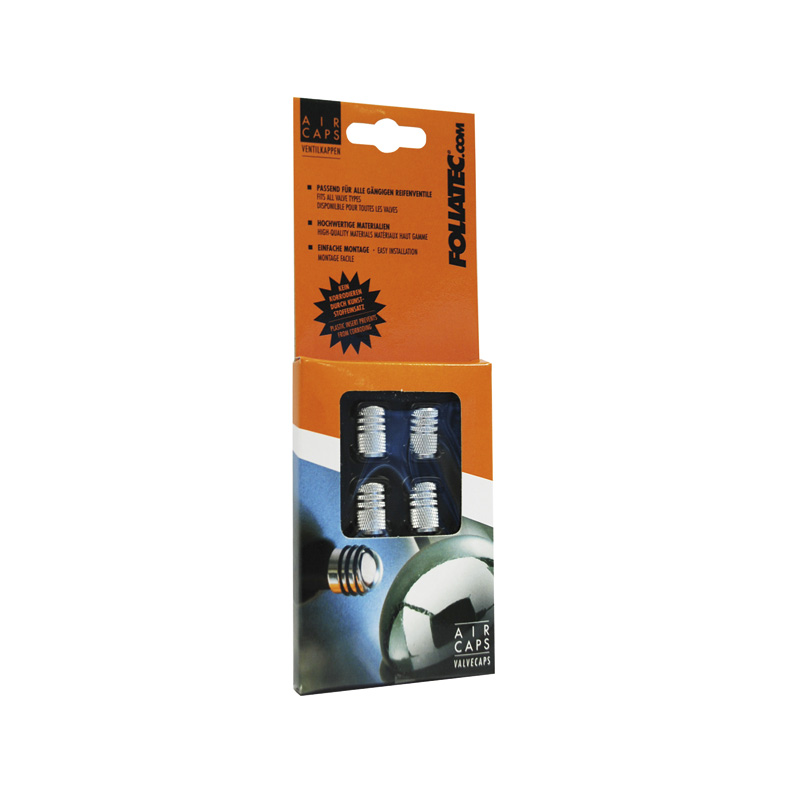 Foliatec AirCaps Capuchons de soupapes Aluminium - 4 pièces - 3 anneau caoutchouc