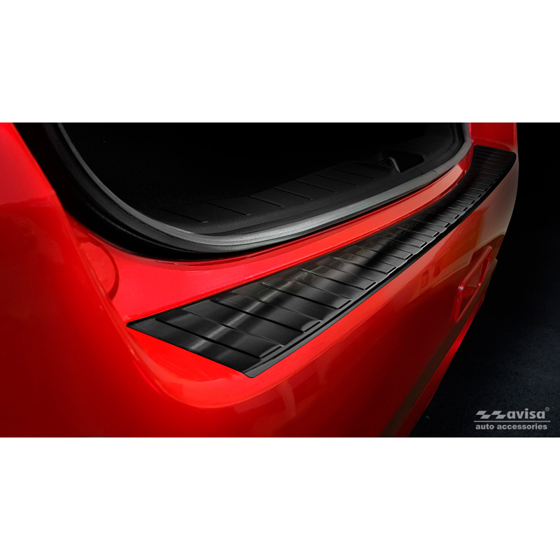 Protection de seuil arrière inox noir sur mesure pour Mitsubishi ASX Facelift 2019- 'Ribs'