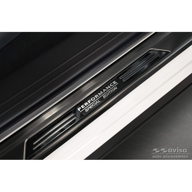 Seuils de portes inox noir sur mesure pour Mazda CX-60 (KH) 2022- - 'Performance Special Edition' - 4-pièces