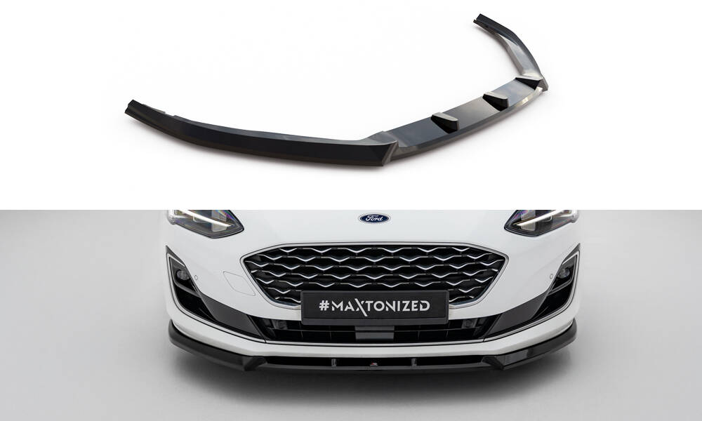 Voorspoiler V.2 Ford Focus Vignale MK4 Maxton Glanzend zwart