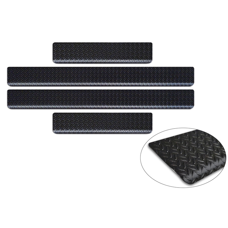 Seuils de portes aluminium inférieures 'Riffled Plate' sur mesure pour Toyota Proace Verso II, Citroen Spacetourer 2016- / Peugeot Expert 4d 2016-2021 & FL 2021- / Peugeot Traveller 2016-, Citroën Jumpy 4d 2016- / Opel Vivaro III, Opel Zafira Life 2019