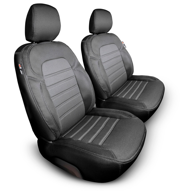 otoM Original Design Housses de siège en tissu 1+1 sur mesure pour Volkswagen Transporter T7 2024- (accoudoirs sur les deux sièges)