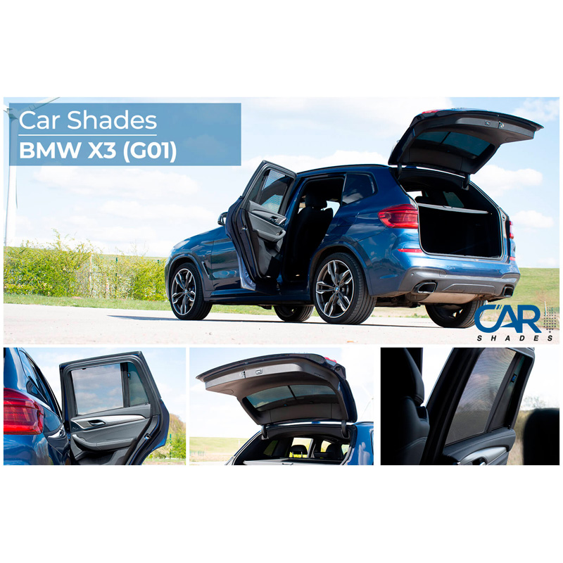 Set de Car Shades sur mesure pour BMW X3 (G01) 2017- & iX3 (G08) 2020- (8-pièces)