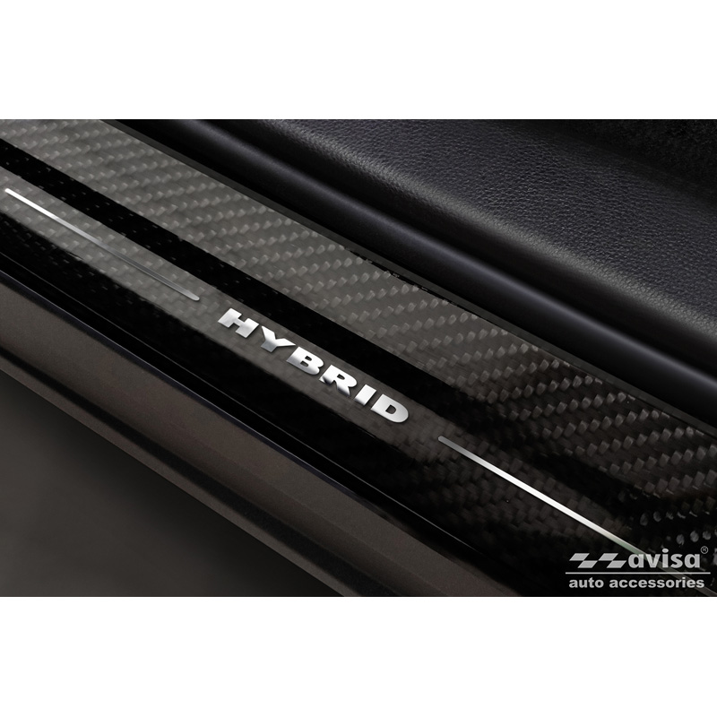 Seuils de portes carboné 3D noir sur mesure pour Toyota RAV-4 (5th Gen) 2018- & Suzuki Across 2022- 'Hybrid' 2-pièces