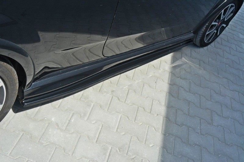 Zijskirts Diffusers Fiat Punto Evo Abarth Glanzend Zwart