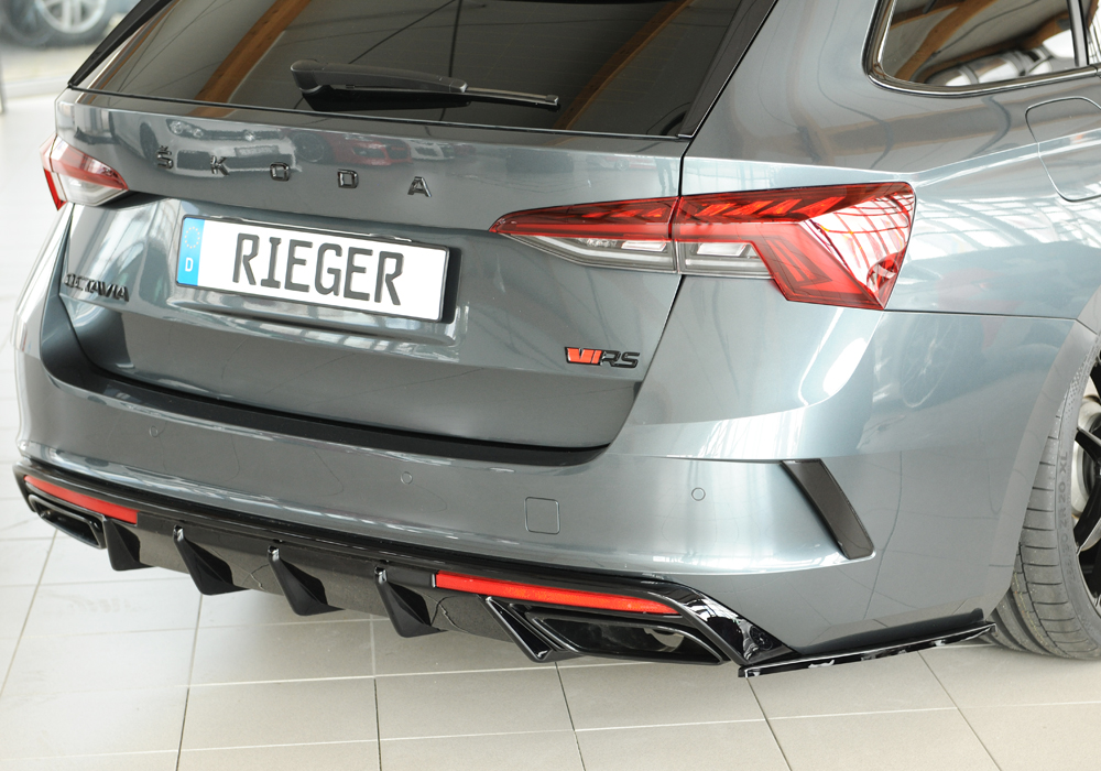 Diffuser Skoda Octavia RS (NX) Rieger Glans Zwart met Trekhaak