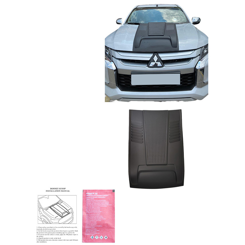 Écope de capot sur mesure pour Mitsubishi L200 Triton 6 2019- - Noir mat