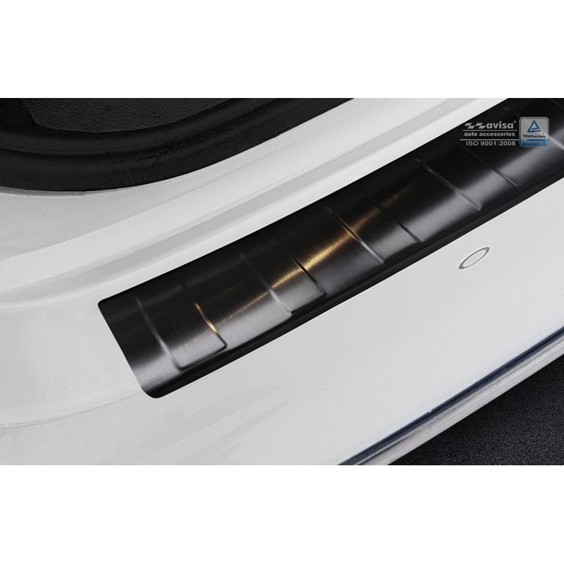 Protection de seuil arrière inox noir sur mesure pour Kia Optima Sedan 2015- Ribs'
