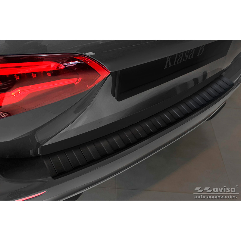 Protection de seuil arrière inox noir mat sur mesure pour Mercedes Classe-B III W247 / AMG 2018-