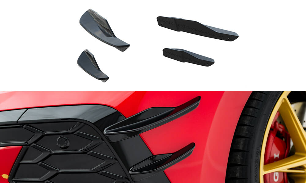 Voorbumper Wings Volkswagen Golf GTI Clubsport MK8 Facelift Maxton Glanzend zwart