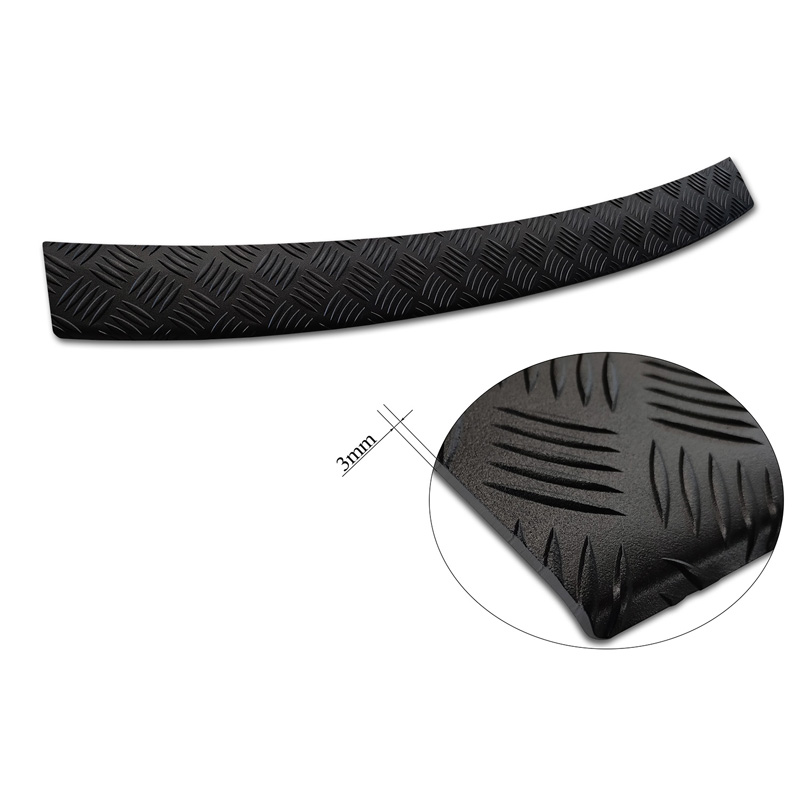 Protection de seuil arrière en aluminium noir mat sur mesure pour Skoda Octavia III Kombi Facelift 2017-2020 'Riffled Plate'