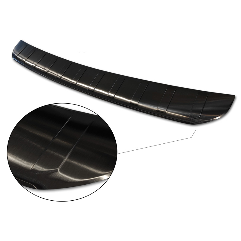 Protection de seuil arrière inox noir sur mesure pour Mercedes GLB (X247) incl. AMG 2019- 'Ribs'