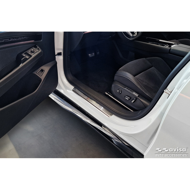 Seuils de portes inoxydable sur mesure pour Volkswagen ID.7 2023- & ID.7 Tourer 2024- 'Lines' - 4-pièces