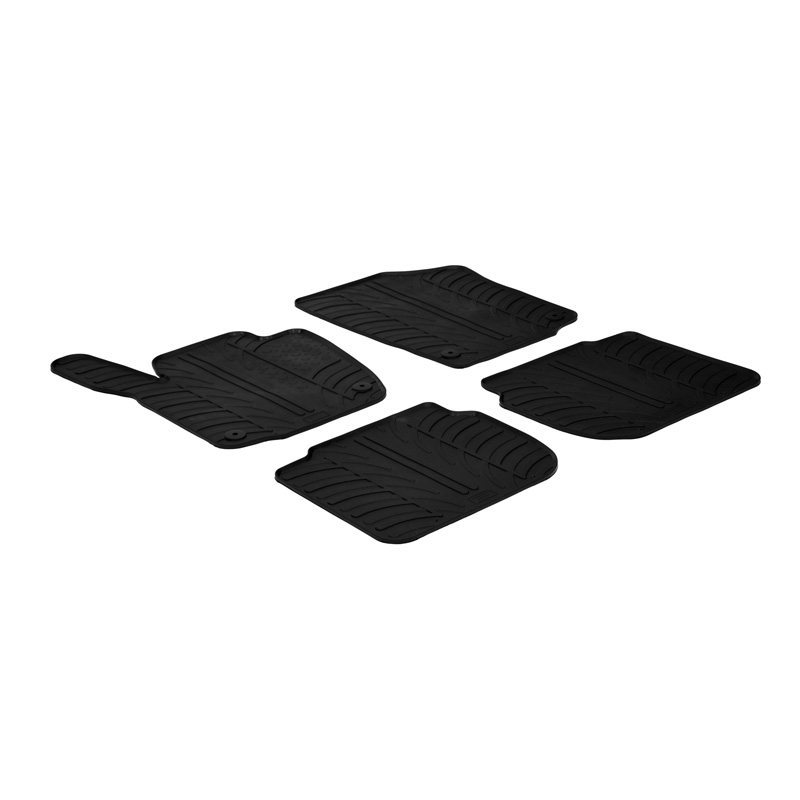 Set tapis de caoutchouc sur mesure pour Skoda Rapid 5 portes 2012- & Seat Toledo 5 doors 2013-(T profil 4-pièces + clips de montage)
