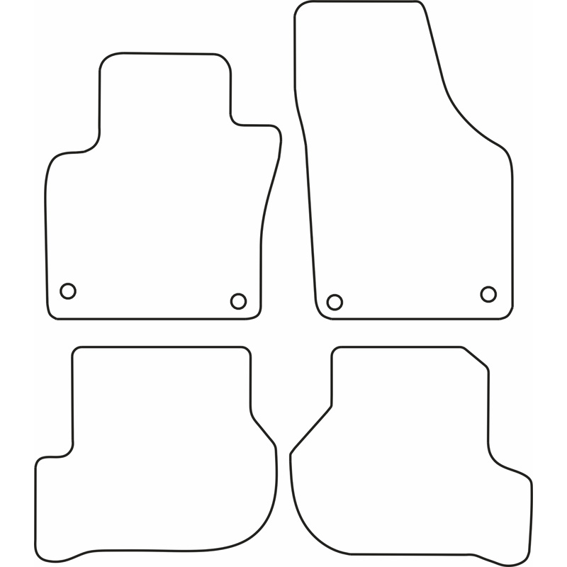 Set de tapis de sol en velours sur mesure pour Volkswagen Golf Plus 2007-