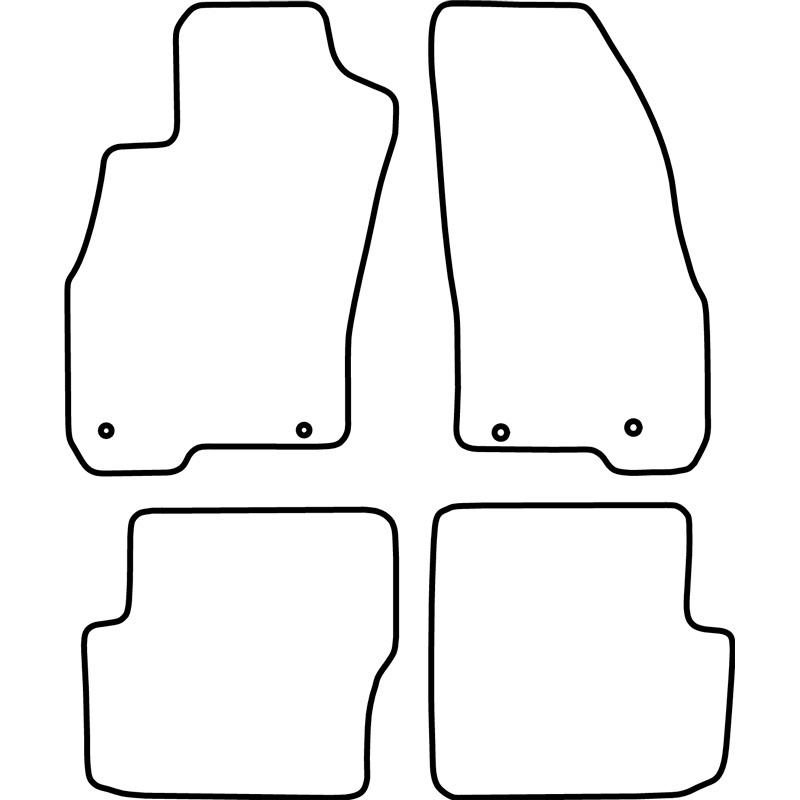 Set de tapis de sol sur mesure pour Fiat Punto Evo (5 portes) 2014-