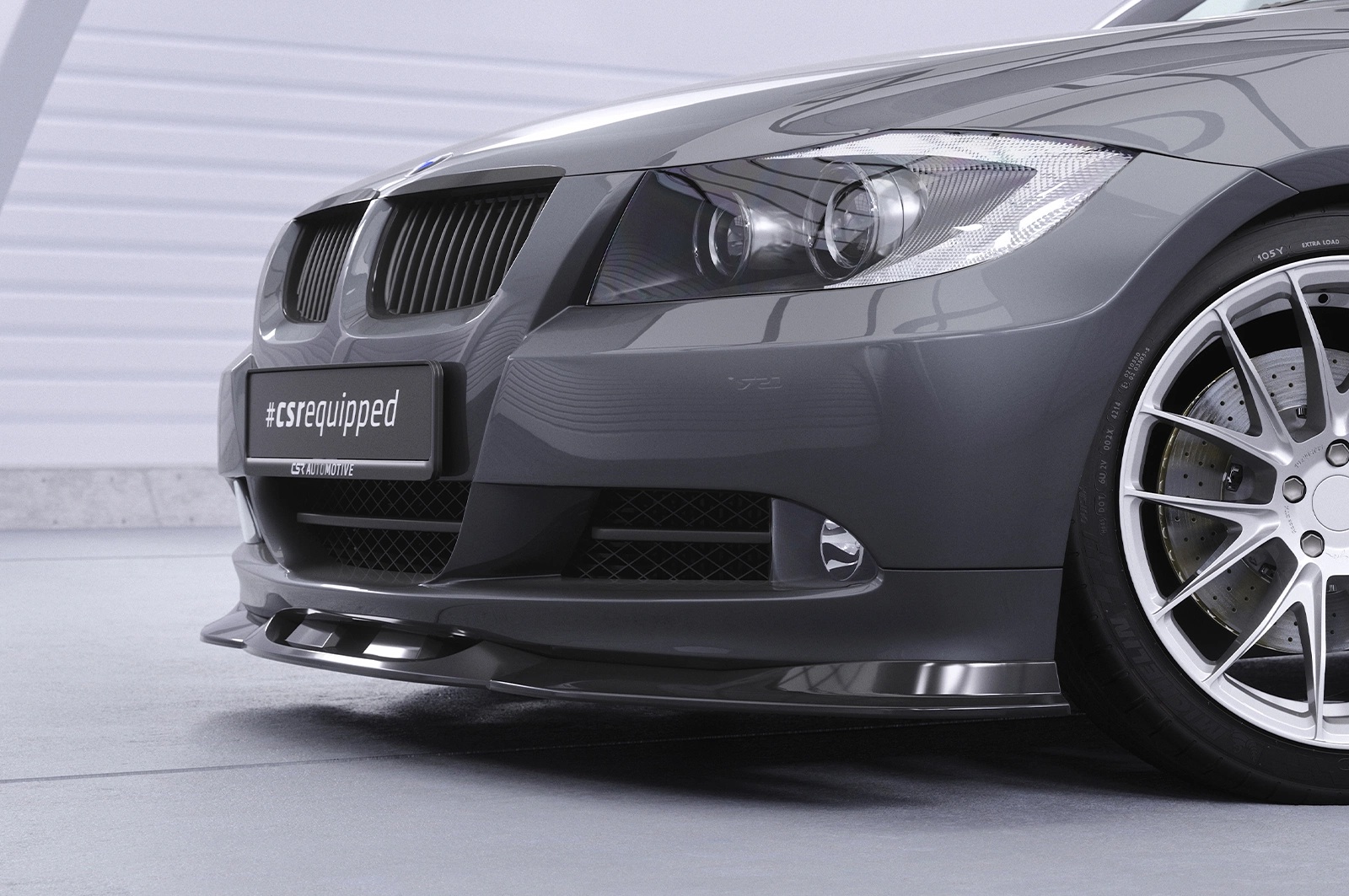Voorspoiler passend voor BMW 3er (E90/E91) Limousine en Touring Glans Zwart – CSR Automotive