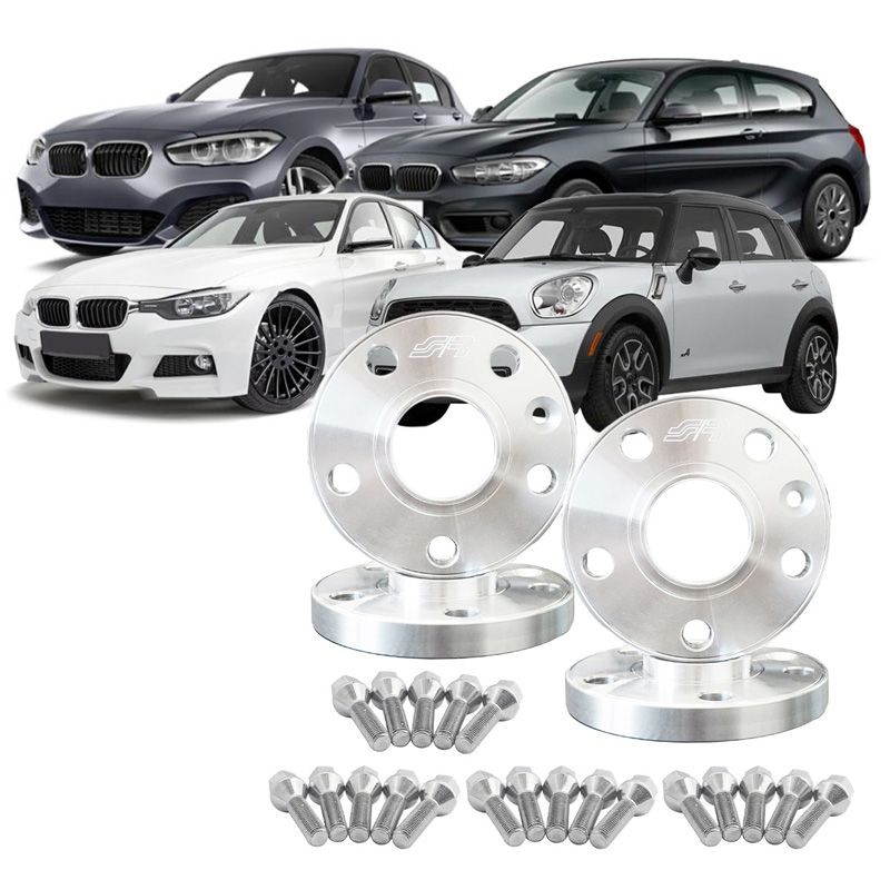 Simoni Racing Kit d'Élargisseurs de Roue en aluminium - 2x12mm(AV) - 2x16mm(AR) (Moyeu 72,6mm) avec boulons de roue - sur mesure pour BMW divers
