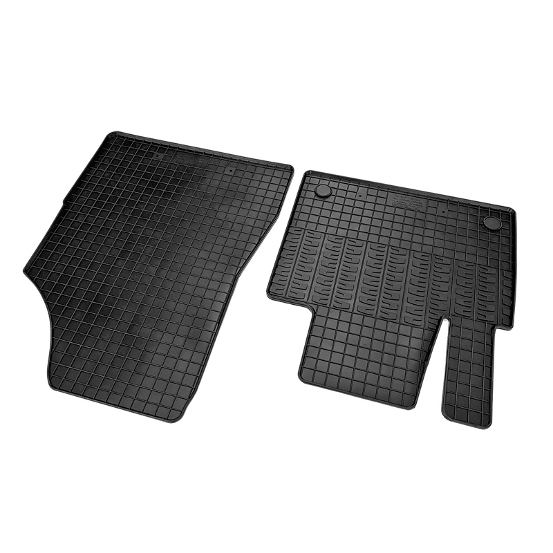 Set tapis de caoutchouc sur mesure pour Mercedes Citan (W420) Box & Renault Kangoo Furgon & Nissan Townstar 2021- (2-pièces + points de fixage)