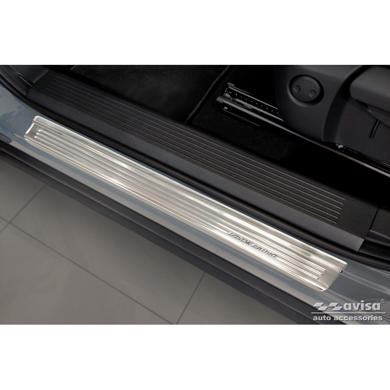 Seuils de portes inoxydable argent sur mesure pour Nissan Qashqai III 2021- - 'Special Edition' - 4-pièces
