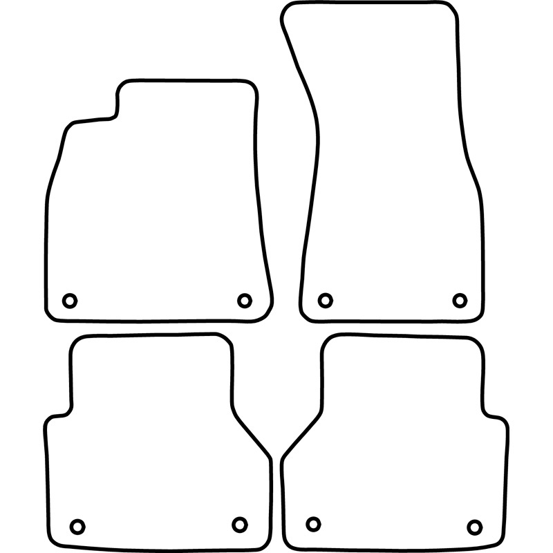 Set de tapis de sol en velours sur mesure pour Audi A6 (C8) Sedan/Avant 2018- & A7 (4KA) 2018-