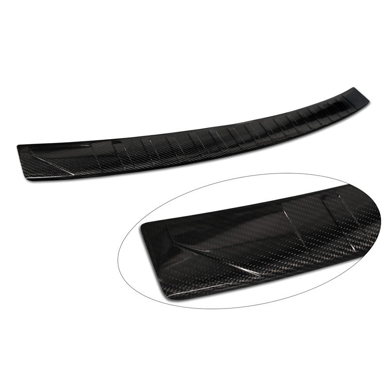 Protection de seuil arrière carboné 3D sur mesure pour BMW X5 F15 2013-2018 avec Pacquet-M 'Ribs'