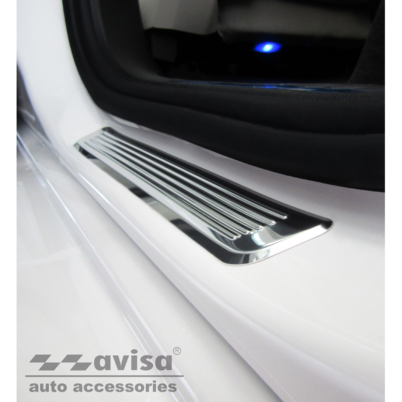Seuils de portes inoxydable sur mesure pour BMW X7 G07 2019- 'Lines' - 4-pièces