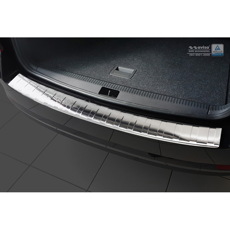 Protection de seuil arrière inox sur mesure pour Skoda Octavia III Kombi Facelift 2017-2020 'Ribs'