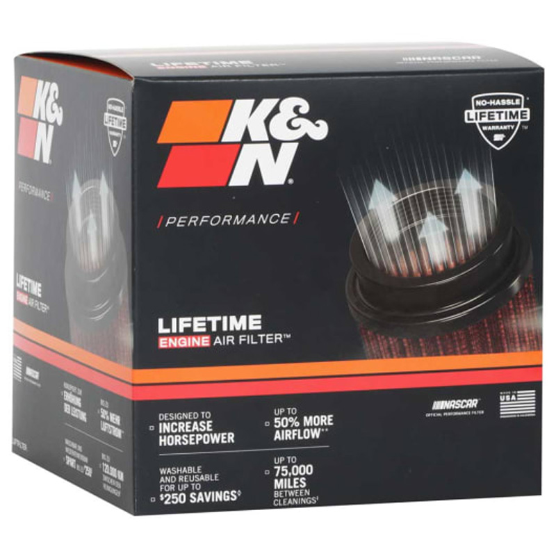 K&N Filtre à Air Universel Conique 60mm raccordement décentrée, 132mm de base, 89mm en haut, 95mm hauteur (RU-1624)