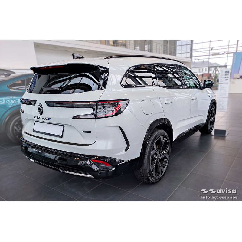 Protection de seuil arrière inox noir mat sur mesure pour Renault Espace VI E-Tech Hybrid 2023- 'Ribs'