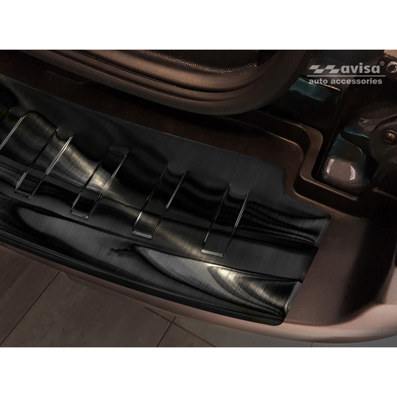 Protection de seuil arrière inox noir sur mesure pour Ford Ecosport II Facelift 2017- incl. ST-Line 'Ribs'