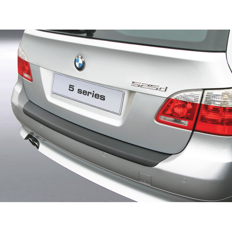 Protection de seuil arrière (ABS) sur mesure pour BMW Série 5 E61 Touring 2004-2010 (excl. M sport) Noir