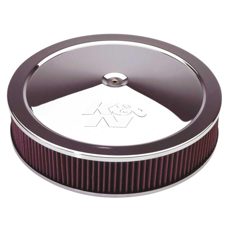 K&N Filtre à Air rond - 186mm raccord, 406mm diamètre, 83mm hauteur, 25mm drop base (60-1640)