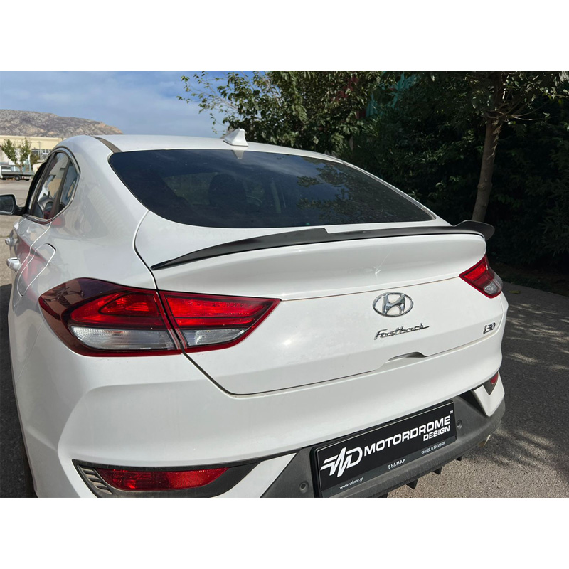 Lèvre spoiler arrière sur mesure pour Hyundai i30 III Fastback incl. N-Line 2017- (ABS Noir brillant)