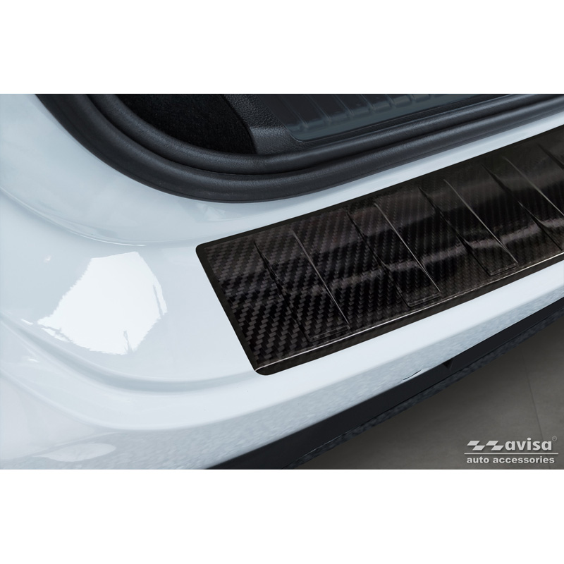 Protection de seuil arrière carboné 3D sur mesure pour Mercedes EQE (X294) SUV 2022- 'Ribs'
