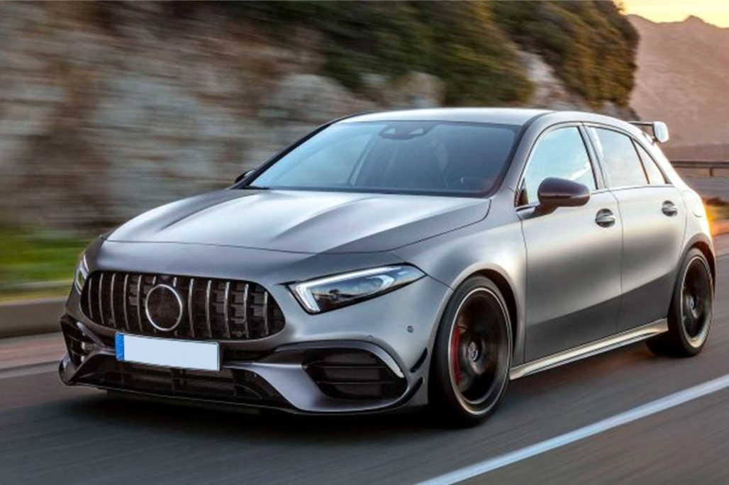 Voorspoiler Mercedes A45 A Klasse W177 Aero Pack Glans Zwart
