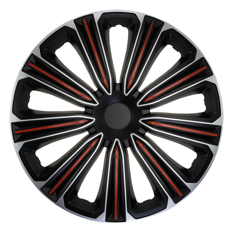 Jeu d'enjoliveurs J-Tec Rosso 15-inch argent/noir/rouge