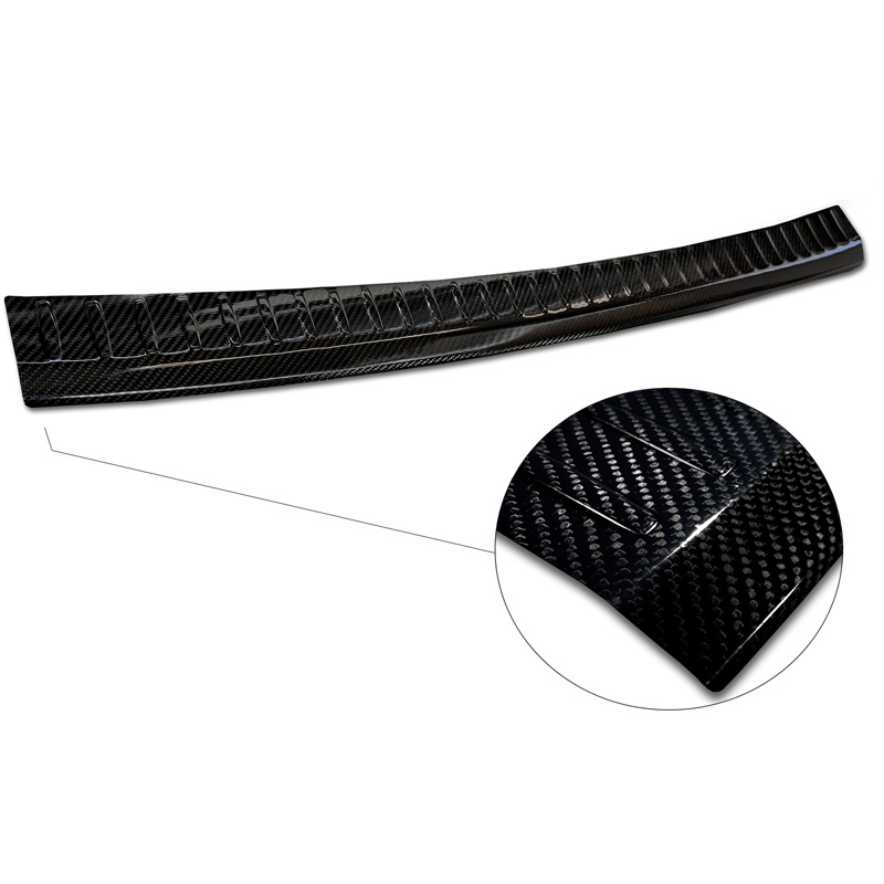 Protection de seuil arrière carboné 3D sur mesure pour Mercedes Classe-E Combi FL 2013-2016 'Ribs'