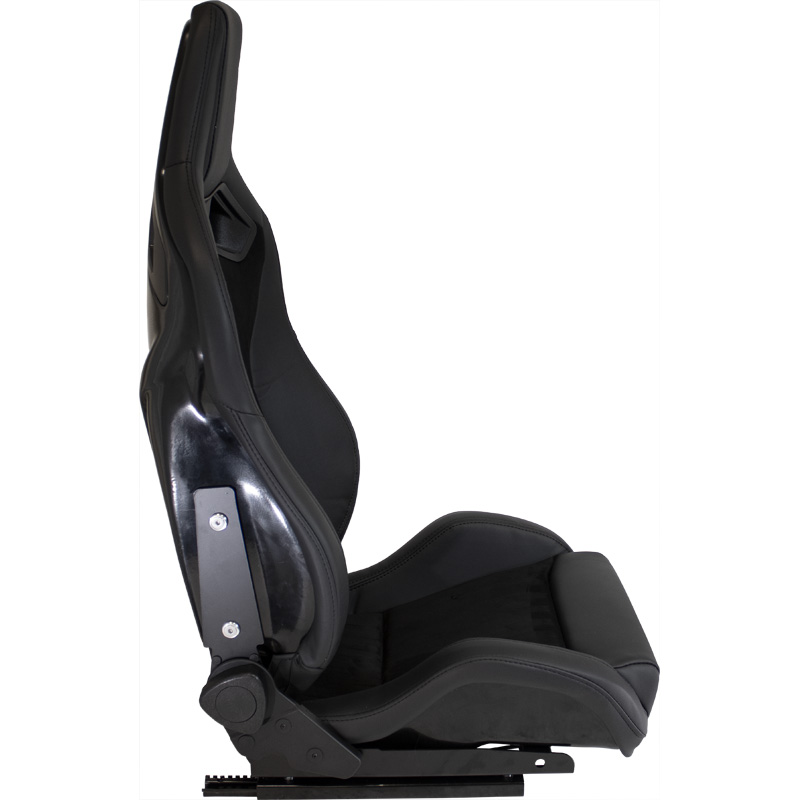 Siège baquet 'NK Premium' - Suede Noir + Cuir simili noir - Dossier régable en polyester - incl. glissières