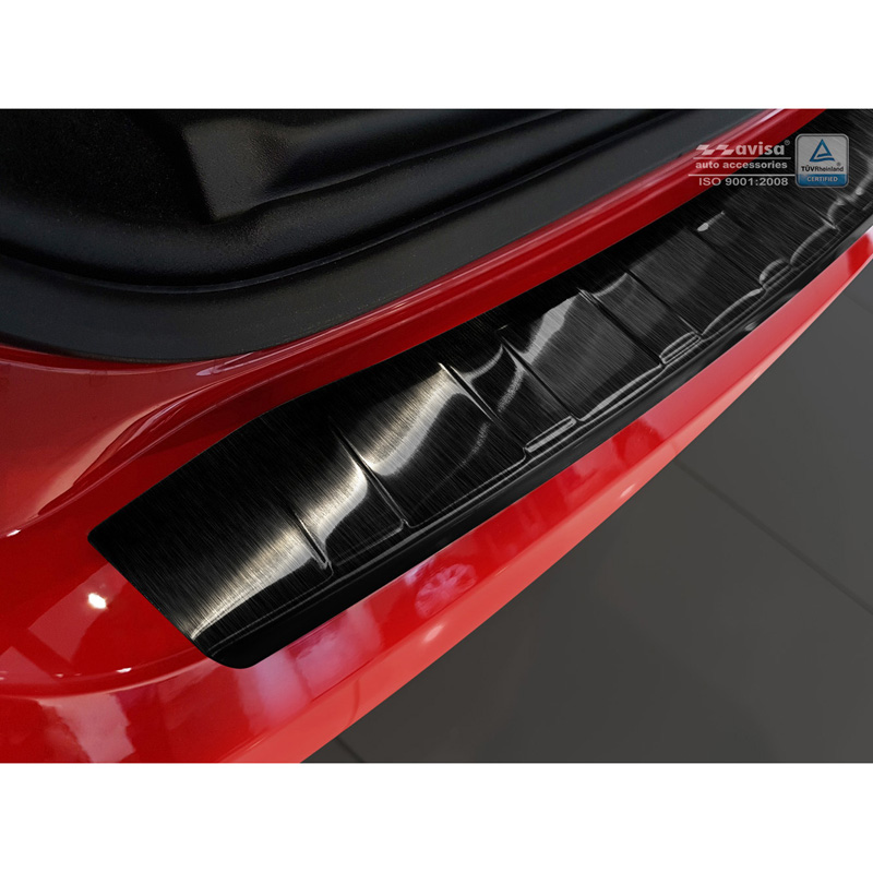 Protection de seuil arrière inox noir sur mesure pour Jaguar E-Pace 2017-2020 & FL 2020- 'Ribs'