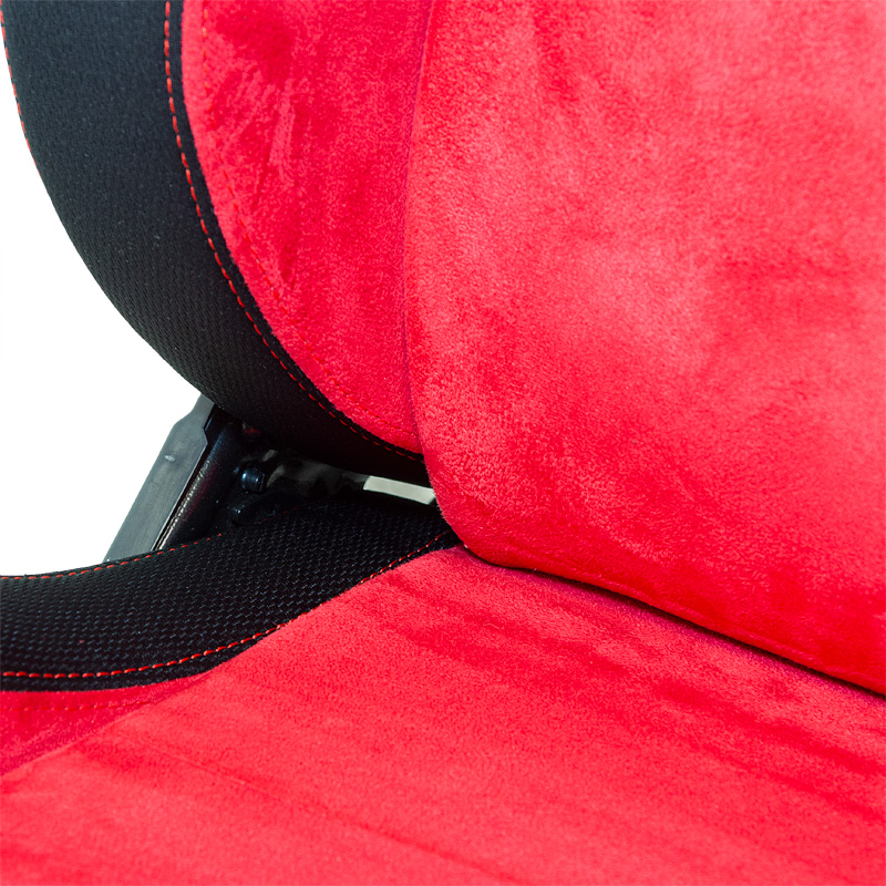 Siège baquet 'Eco Soft' - Noir/Rouge - Dossier réglable - incl. glissières