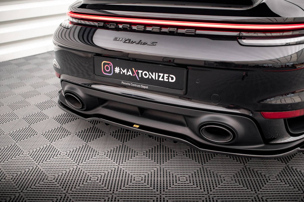 Diffuser Porsche 911 Turbo S 992 Maxton Glans Zwart
