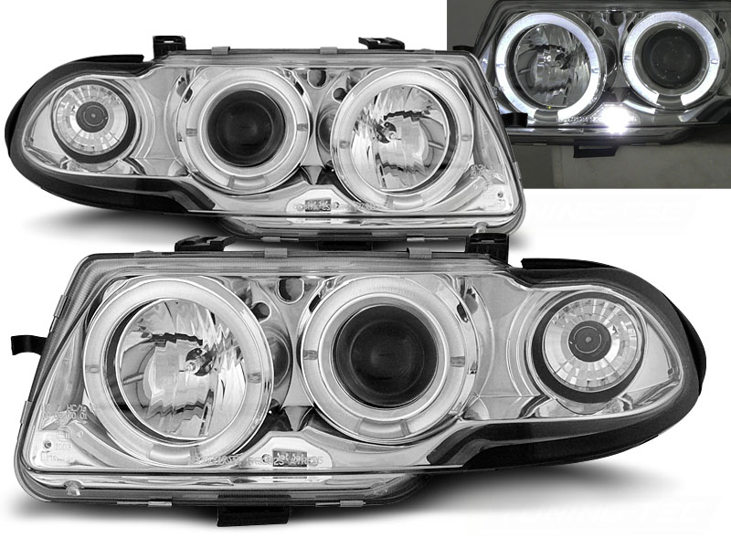 Phares Opel Astra F Angel Eyes 94-97 chrome