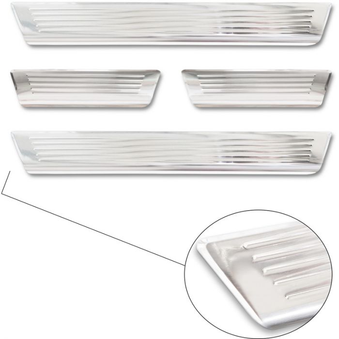 Seuils de portes inoxydable sur mesure pour Dacia Sandero III 2020- incl. Stepway 'Lines' - 4-pièces