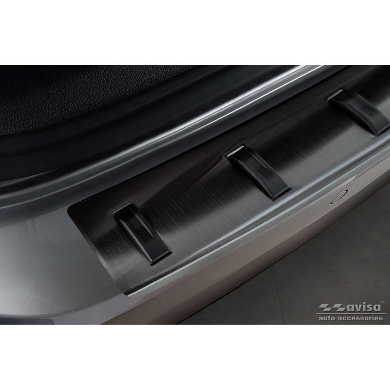 Protection de seuil arrière inox noir sur mesure pour Volkswagen Golf VII Variant incl. Alltrack 2012-2017 'STRONG EDITION'