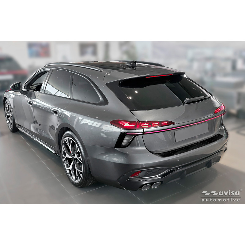 Avisa Protection de Seuil de Coffre Acier Inox sur mesure pour Audi A6 (C9) Avant S-Line 2025- - Noir