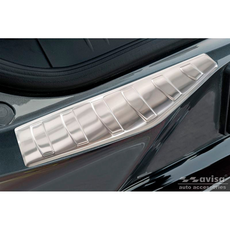 Protection de seuil arrière inox sur mesure pour Ford Mustang Mach-E 2020- 'Ribs' (2-pièces)