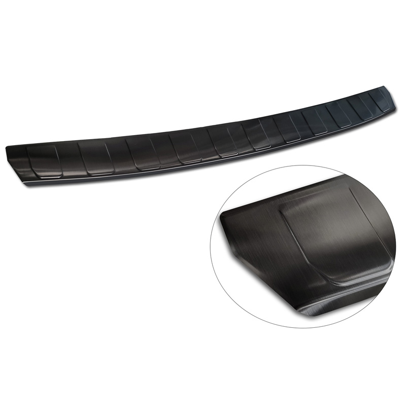 Protection de seuil arrière inox noir sur mesure pour Citroën C5 X 2021- 'Ribs'